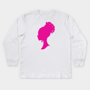 Cute dreadlocked Barbie silhouette Kids Long Sleeve T-Shirt